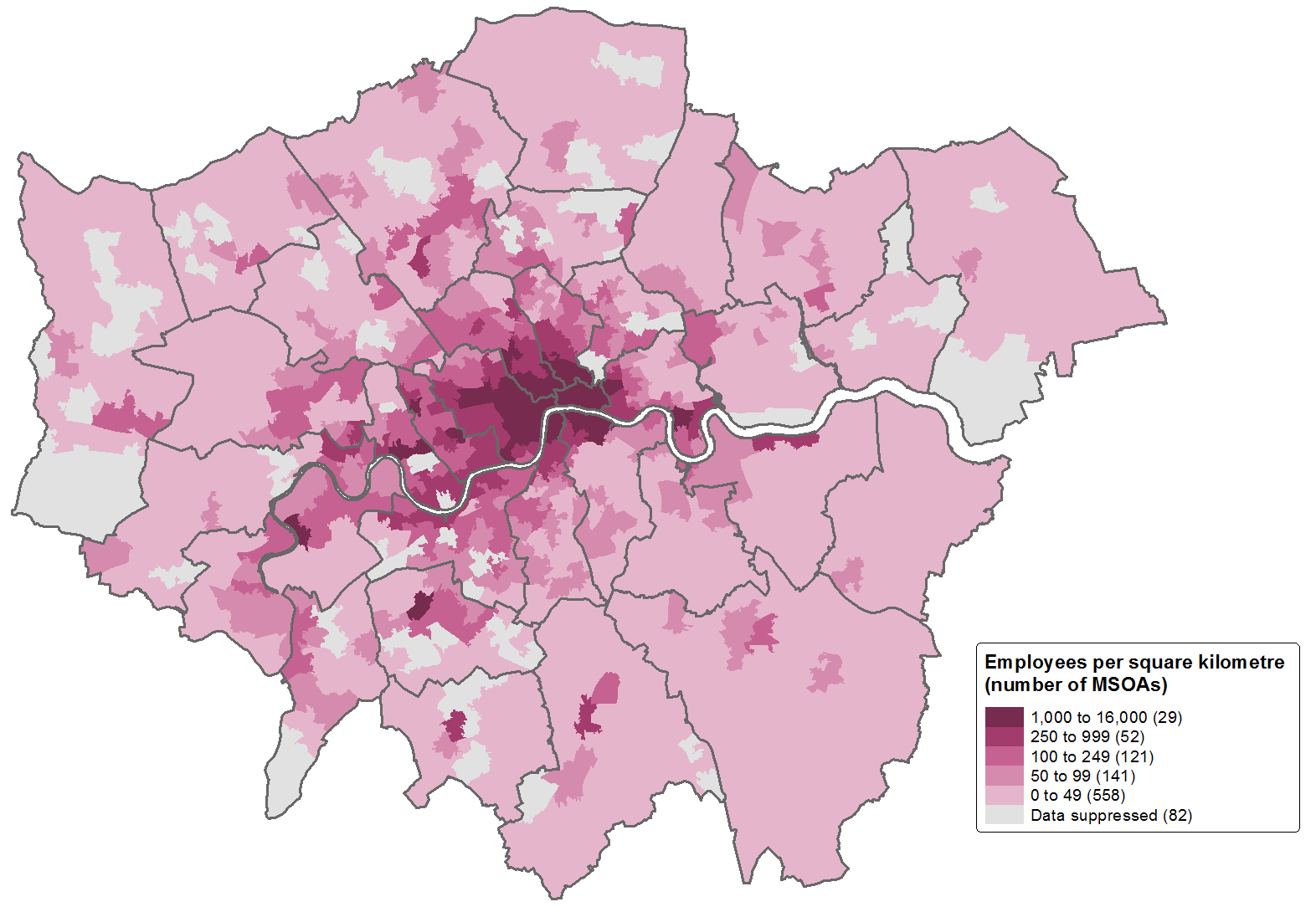 Employees in head office and management consultancy activities were highly concentrated in central London in 2015